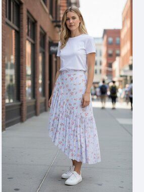 NEW Abercrombie & Fitch Asymmetrical Ruffle Maxi Skirt Cottagecore Fairy ST